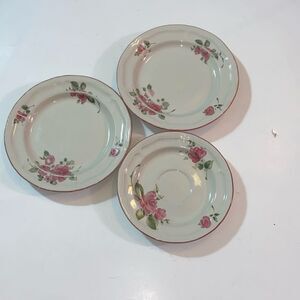 VTG,Gibson Cream Dinnerware Plates Set 3